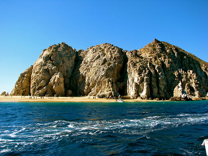 หน้าผาภูเขาสีน้ำตาลใกล้แหล่งน้ำ, cabo san lucas, cabo san lucas, Cabo san Lucas, ภูเขาสีน้ำตาล, หน้าผา, เนื้อน้ำ, Los Cabos, แนวปะการัง, ชายหาด, ทะเลคอร์เตซ, คาบสมุทรบาฮา, บาจาแคลิฟอร์เนียซูร์, เม็กซิโก, แปซิฟิก มหาสมุทรทะเลชายฝั่งธรรมชาติหิน - วัตถุสีฟ้าฤดูร้อนภูมิทัศน์, วอลล์เปเปอร์ HD