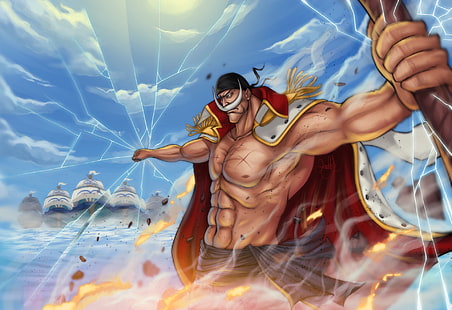 One Piece, illustration du capitaine Whitebeard, Anime, One Piece, Edward Newgate, Fond d'écran HD HD wallpaper