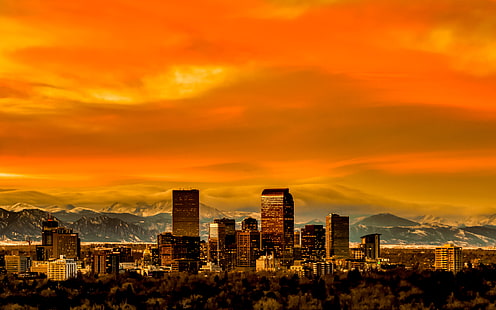 Колорадо, панорама, горизонт, Денвер, HD обои HD wallpaper