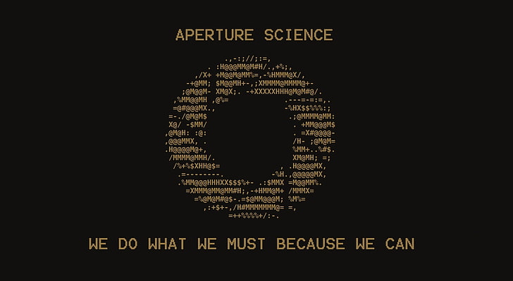 Portal - Aperture Science Motto ASCII, gry, portal, Tapety HD