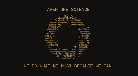 Портал - Aperture Science ASCII Девиз, Игры, Портал, HD обои HD wallpaper