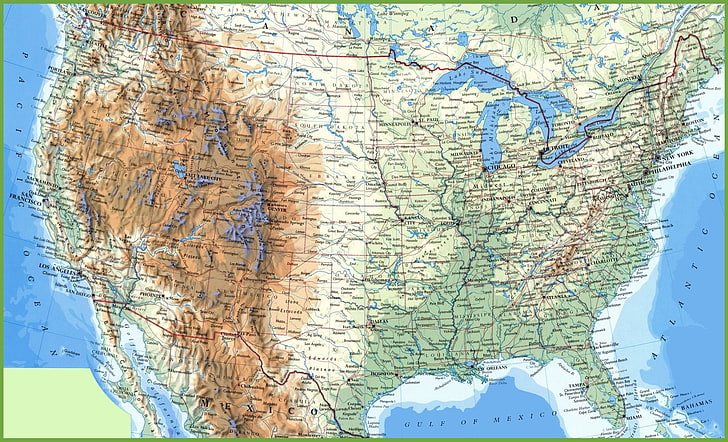 Övrigt, karta över USA, karta, USA, USA-karta, USA-karta, HD tapet