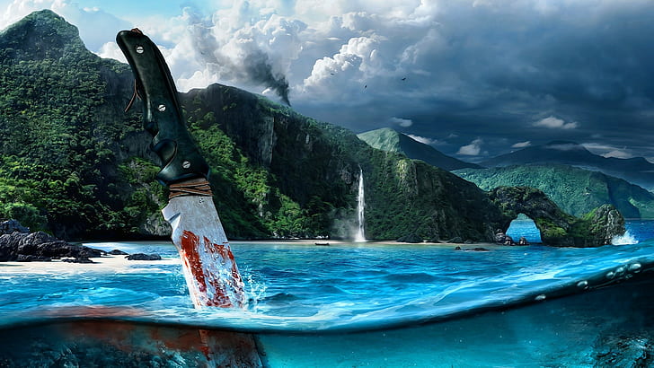 Messer Ubisoft Tropical Videospiele Weitschrei 3 Split View Weitschrei, HD-Hintergrundbild