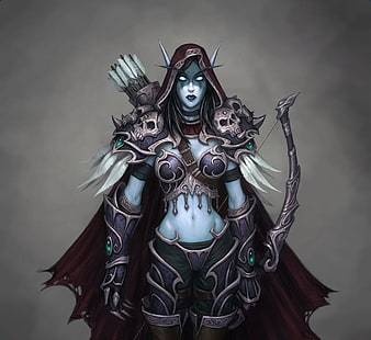 World of Warcraft personaggio sfondo, ragazza, non morto, wow, world of warcraft, regina, Silvana, Banshee, il leader, Sylvanas, Orda, lady Sylvanas Windrunner, Sfondo HD HD wallpaper