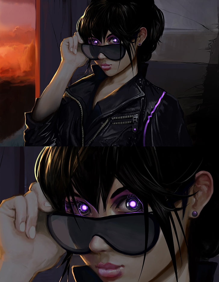 personaggio femminile illustrazione, cyberpunk, futuristico, Sfondo HD, sfondo telefono