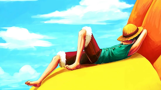 schlaf, luffy, anime guy, anime boy, one piece, HD-Hintergrundbild HD wallpaper