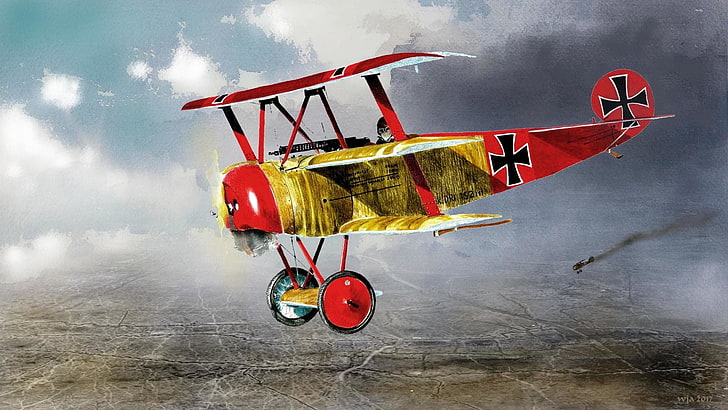 Aviones militares, Fokker Dr.I, Manfred von Richthofen, Barón Rojo, Primera Guerra Mundial, Fondo de pantalla HD