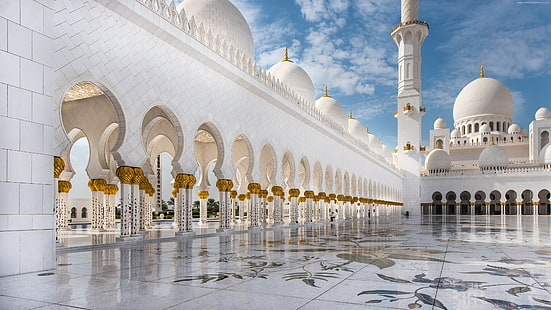 Abu Dhabi, 4K, Masjid Sheikh Zayed, Wallpaper HD HD wallpaper