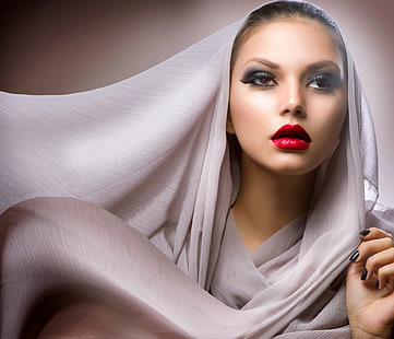makijaż, twarz, kobiety, modelka, Tapety HD HD wallpaper
