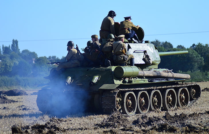 char, soviétique, moyenne, T-34-85, reconstruction militaire, Fond d'écran HD
