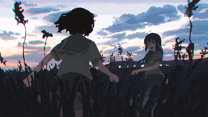 Hibike!Euphonium, Oumae Kumiko, Kousaka Reina, Anime, Anime-Mädchen, Moescape, chromatische Aberration, HD-Hintergrundbild