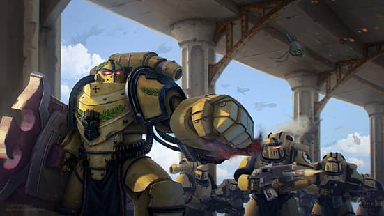 Warhammer 30.000, Warhammer 40.000, Space Marine, Imperial Fists, HD-Hintergrundbild HD wallpaper