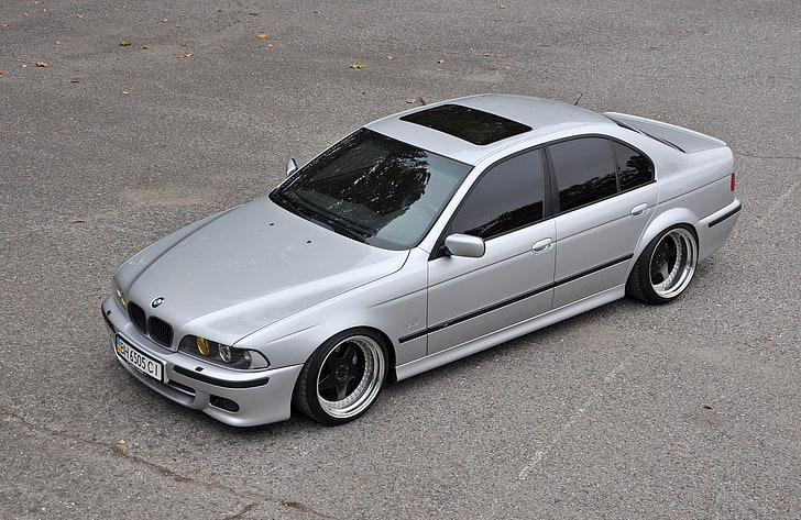 은색 BMW 5 시리즈 세단 형 자동차, 자동, BMW, m5 Е39, burcik, HD 배경 화면