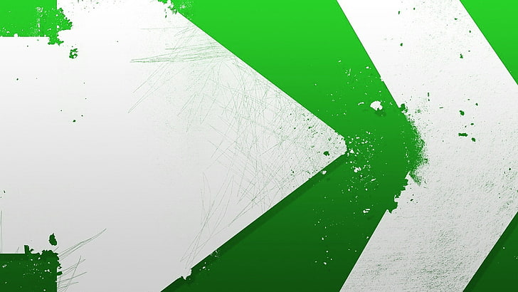 flecha blanca, verde, simple, flechas (diseño), arte digital, ilustraciones, Fondo de pantalla HD
