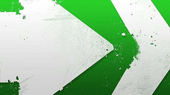 biała strzałka, zielony, prosty, strzałki (projekt), sztuka cyfrowa, grafika, Tapety HD HD wallpaper