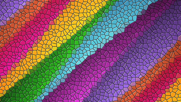 colorful, rainbow, rainbow colors, colors, pattern, mosaic, abstraction, abstract art, HD wallpaper