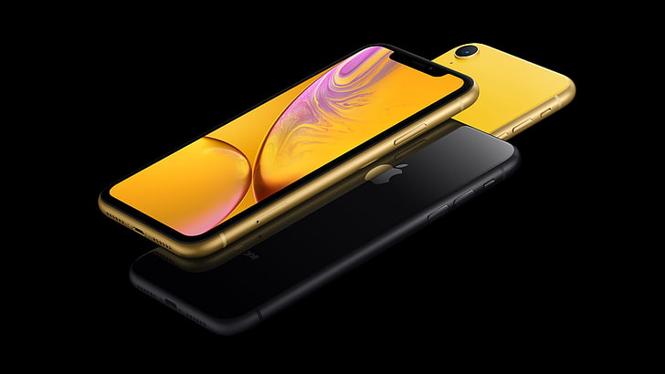 iPhone XR, gold, black, yellow, 5K, smartphone, Apple September 2018 Event, HD wallpaper