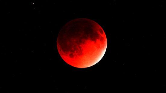 eclipse lunar, lua, vermelho, HD papel de parede HD wallpaper