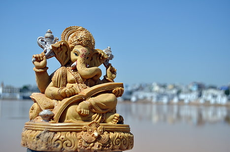 Ganesh Utsav, estátua de Ganesha, festivais / férias, Ganesh Chaturthi, festival, férias, HD papel de parede HD wallpaper