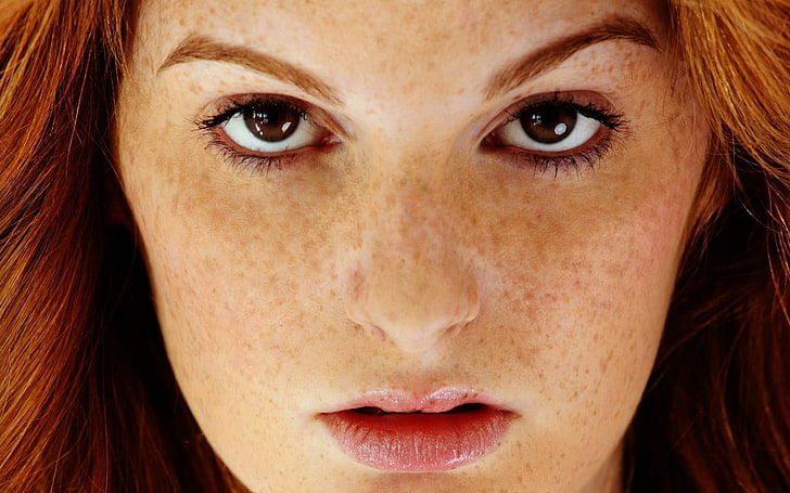 women's face, Faye Reagan, redhead, freckles, pornstar, face, HD wallpaper