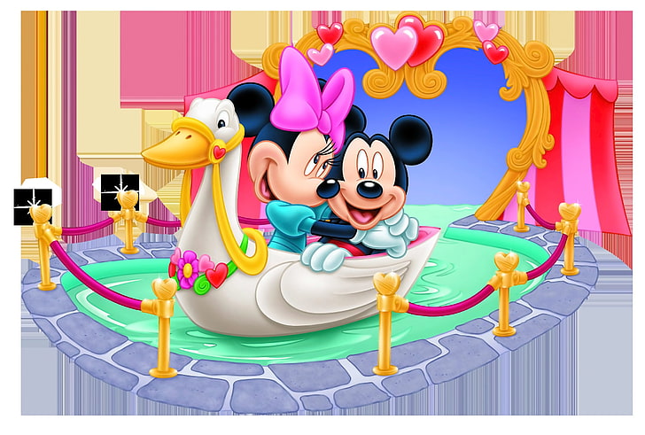사랑의 미키와 미니 마우스 디즈니의 벽지 Hd 1920 × 1200, HD 배경 화면