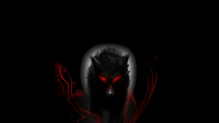 wolf, dark, creepy, fearful, werewolf, frightening, black, darkness, fictional character, demon, graphics, midnight, supervillain, HD wallpaper