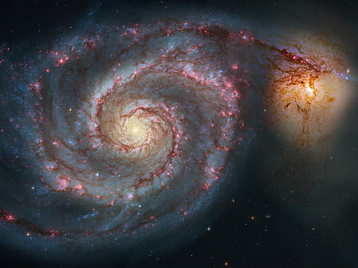 Nebulosa roxa, galáxia cinza e vermelha, roxa, nebulosa, HD papel de parede