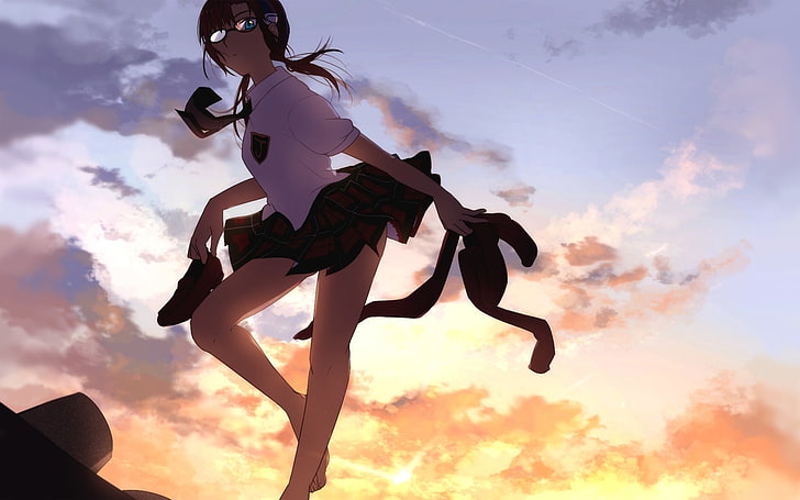 schwarzhaarige weibliche Anime-Figur, Neon Genesis Evangelion, Anime, Anime Girls, Schuluniform, Makinami Mari, HD-Hintergrundbild