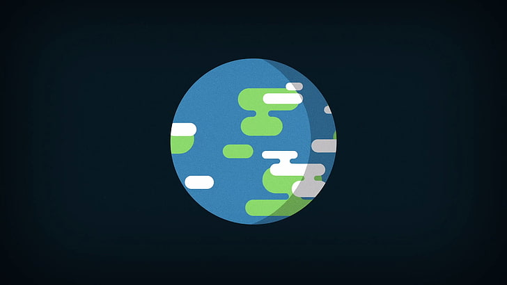 planet earth clip art, minimalism, Earth, kurzgesagt, HD wallpaper