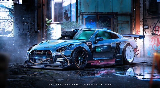 Khyzyl Saleem, автомобил, футуристичен, Nissan GT-R, HD тапет HD wallpaper