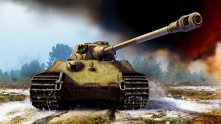 PzKpfw VI Ausf. B, Royal tiger, Panzerkampfwagen VI Ausf. B, Tiger II, King Tiger, German heavy tank, Pz. VI Ausf. B, HD wallpaper