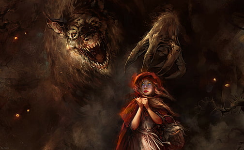 manusia serigala, Little Red Riding Hood, serigala, Wallpaper HD HD wallpaper