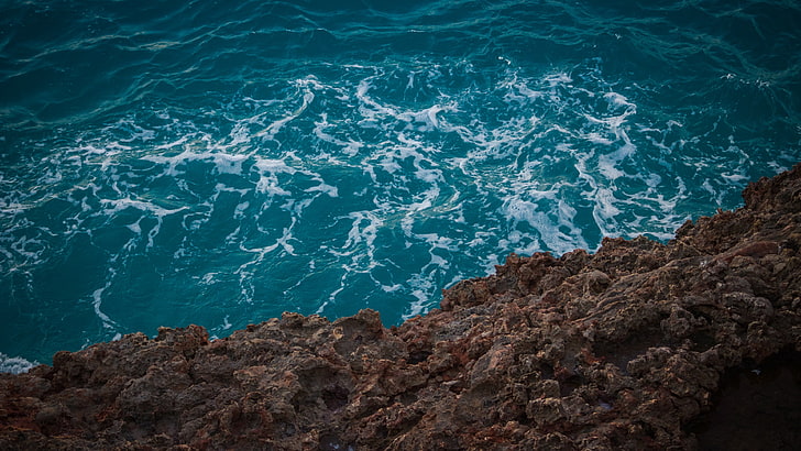badan air, batu, air, laut, Wallpaper HD