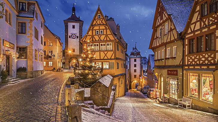 Wonderful Little Town In Germany Rothenburg Ob Der Tauber Full Hd Wallpapers  | Wallpaperbetter