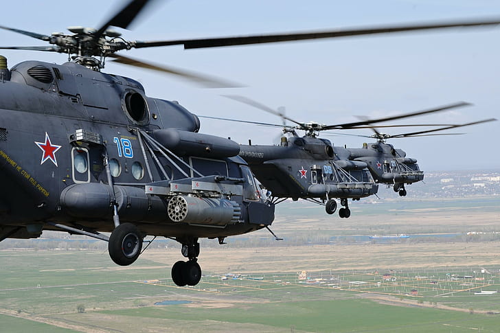 Mi-8「ヒップ」、3頭の種馬ヘリコプター、ヘリコプター、Mi-8「ヒップ」、多目的、 HDデスクトップの壁紙