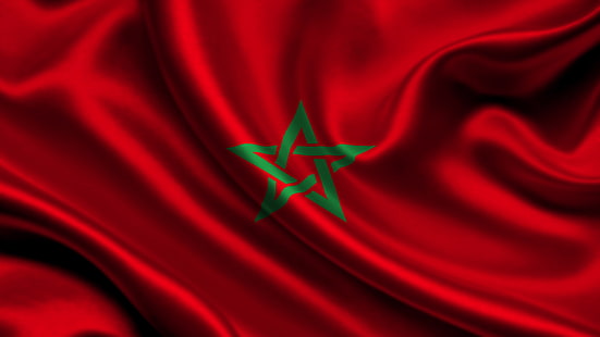 نسيج الساتان الأحمر ، العلم ، المغرب ، المغرب، خلفية HD HD wallpaper