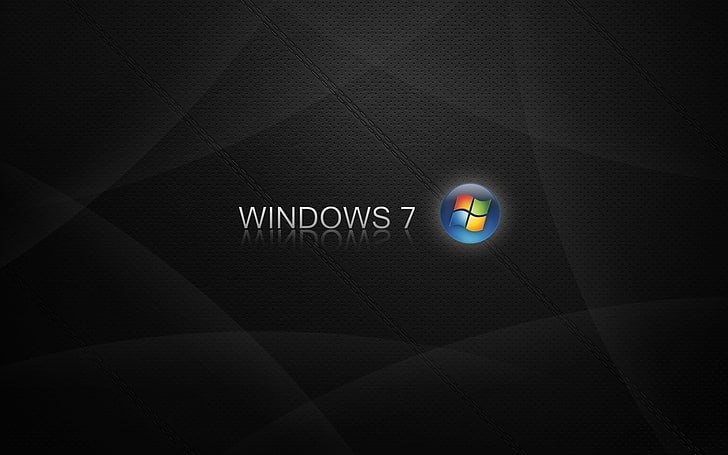 Sfondo di Windows 7, Windows 7, logo, blu, arancione, nero, Sfondo HD
