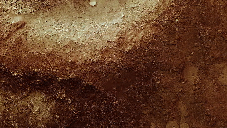 коричневая поверхность, астероид, космос, текстура, коричневая, кратер, HD обои