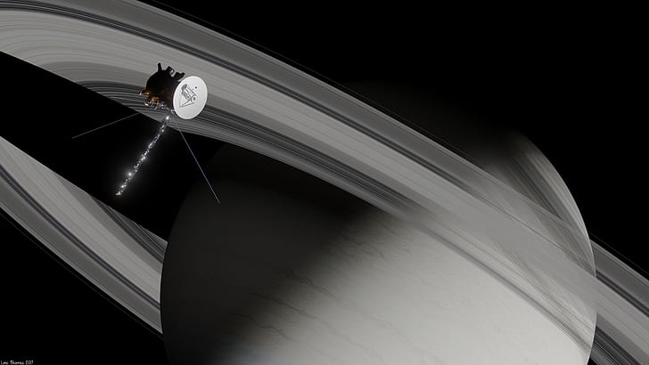 planet, ring, kamera, tack Cassini Huygens, Lino Thomas, HD tapet