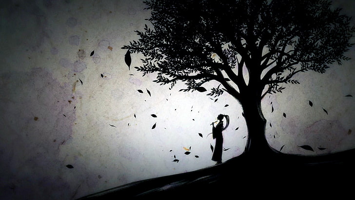 ภาพเงาของต้นไม้ nioh ต้นไม้วิดีโอเกมงานศิลปะ, วอลล์เปเปอร์ HD