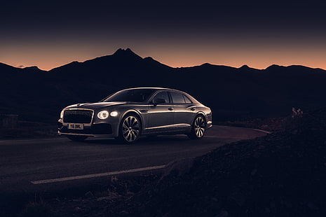 Bentley, Bentley Flying Spur, Auto, Luxusauto, Silberauto, Fahrzeug, HD-Hintergrundbild HD wallpaper