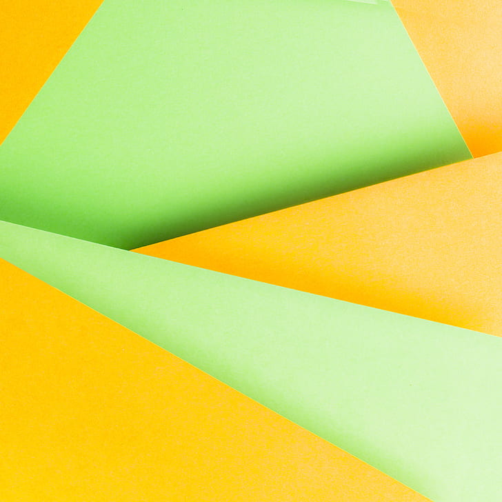 line, abstraction, background, green, geometry, yellow, paper, HD wallpaper