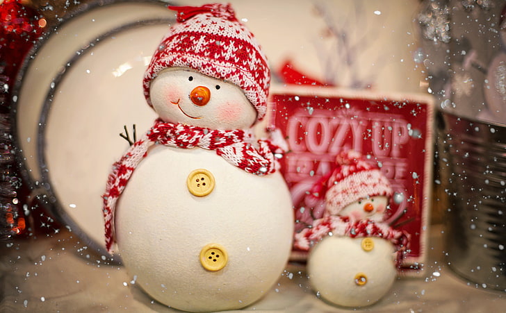 Snowman Christmas Decoration, Holidays, Christmas, Decoration, Snowman, Xmas, Holiday, Cute, HD wallpaper
