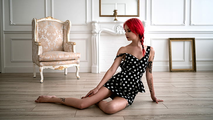 Icona Pictura, wanita, 500px, fotografi, berambut merah, Mari Ahokas, tanpa alas kaki, Wallpaper HD