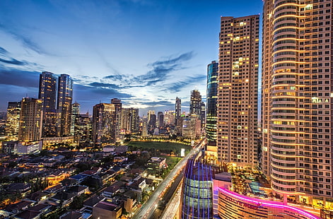 Города, Джакарта, Вечерняя, Индонезия, Ява (Индонезия), HD обои HD wallpaper
