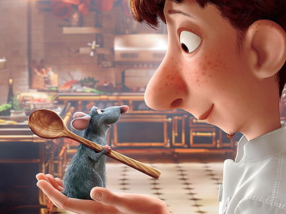 Movie, Ratatouille, Alfredo Linguini (Ratatouille), Mouse, Ratatouille (Movie), Remy (Ratatouille), HD wallpaper HD wallpaper