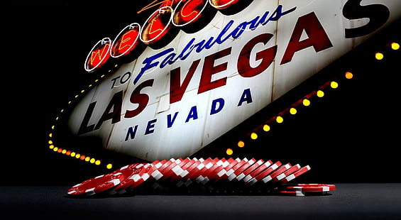 Bem-vindo a Las Vegas, bem-vindo à fabulosa sinalização de Las Vegas Nevada, jogos, pôquer, HD papel de parede HD wallpaper