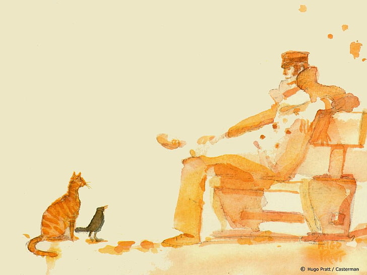 cat air, Corto Maltese, Hugo Pratt, Wallpaper HD