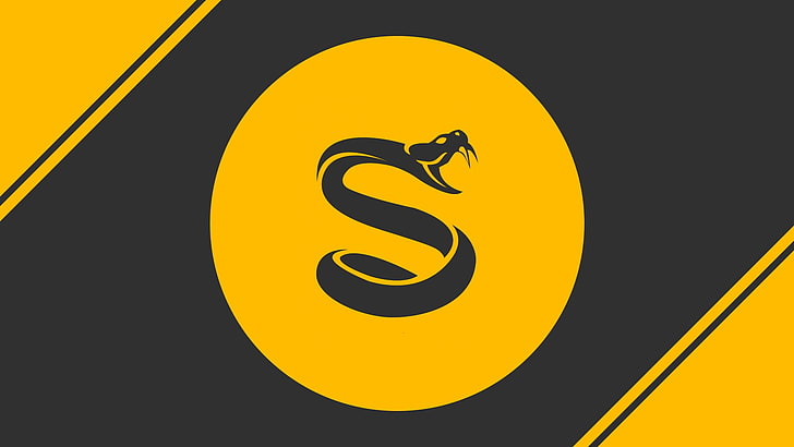 Cobra logo, logo, snake, yellow, splyce csgo, HD wallpaper