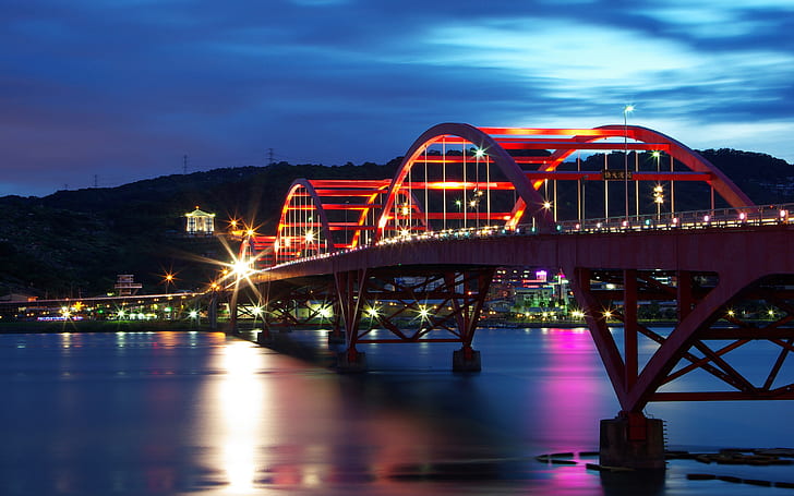 Ponte Guandu Taiwan, ponte, Taiwan, Guandu, HD papel de parede